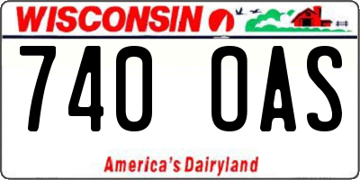WI license plate 740OAS