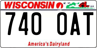 WI license plate 740OAT