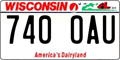 WI license plate 740OAU