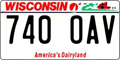 WI license plate 740OAV
