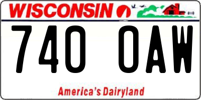 WI license plate 740OAW