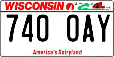WI license plate 740OAY