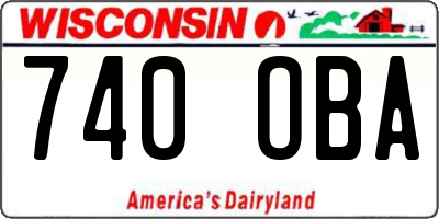 WI license plate 740OBA