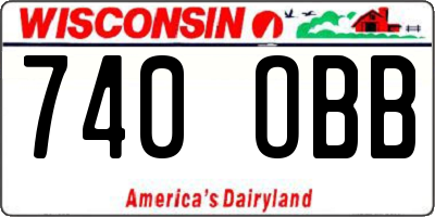WI license plate 740OBB