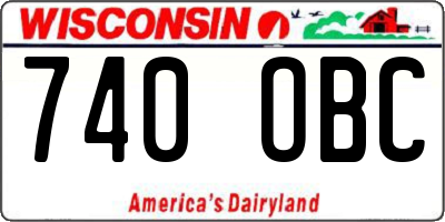 WI license plate 740OBC