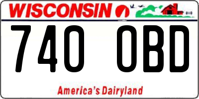 WI license plate 740OBD