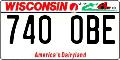WI license plate 740OBE