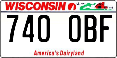 WI license plate 740OBF