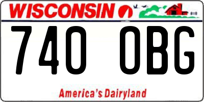 WI license plate 740OBG