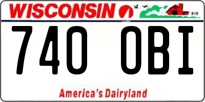 WI license plate 740OBI