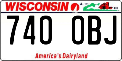 WI license plate 740OBJ