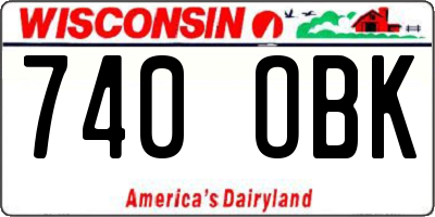 WI license plate 740OBK