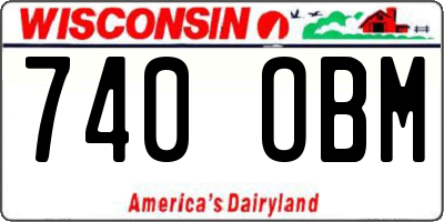 WI license plate 740OBM