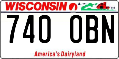 WI license plate 740OBN