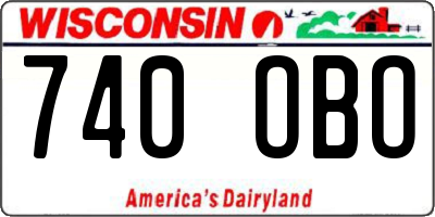 WI license plate 740OBO