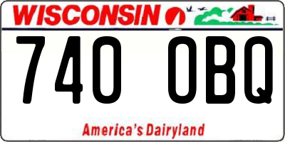 WI license plate 740OBQ