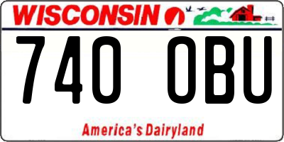 WI license plate 740OBU