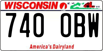 WI license plate 740OBW