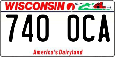 WI license plate 740OCA