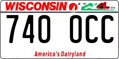 WI license plate 740OCC