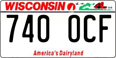WI license plate 740OCF