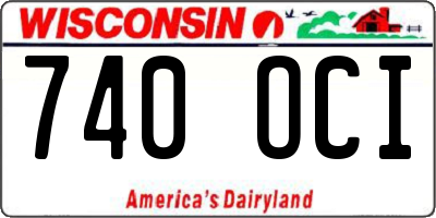 WI license plate 740OCI