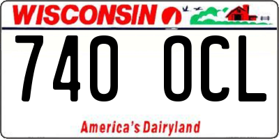 WI license plate 740OCL
