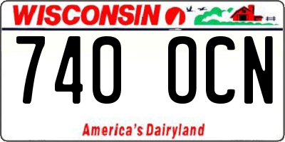 WI license plate 740OCN
