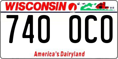 WI license plate 740OCO
