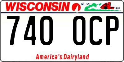 WI license plate 740OCP