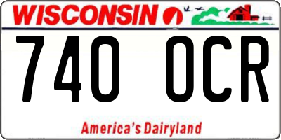 WI license plate 740OCR