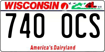 WI license plate 740OCS