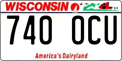 WI license plate 740OCU