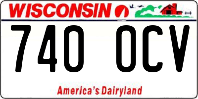 WI license plate 740OCV