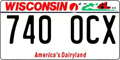 WI license plate 740OCX