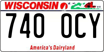 WI license plate 740OCY