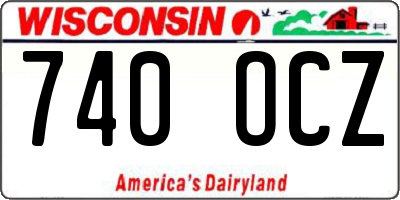 WI license plate 740OCZ