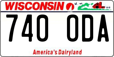 WI license plate 740ODA