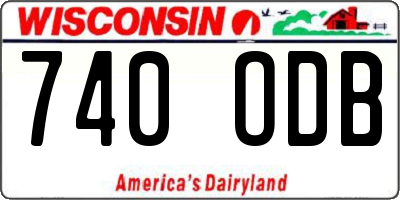 WI license plate 740ODB