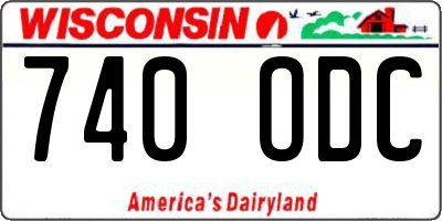 WI license plate 740ODC