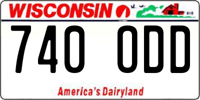 WI license plate 740ODD