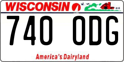 WI license plate 740ODG