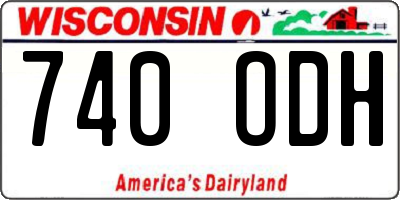 WI license plate 740ODH