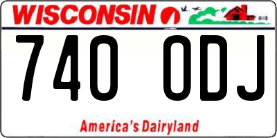 WI license plate 740ODJ