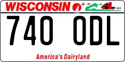WI license plate 740ODL
