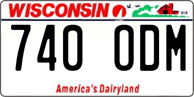 WI license plate 740ODM