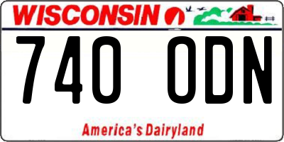 WI license plate 740ODN