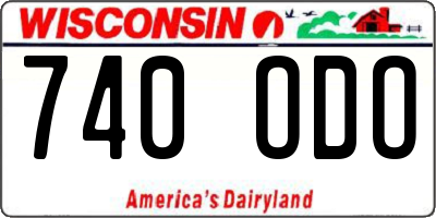 WI license plate 740ODO