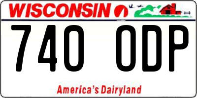 WI license plate 740ODP