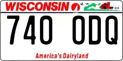 WI license plate 740ODQ